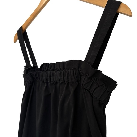 Everlane Womens Organic Cotton Paperbag Dress Sz Small Black Pockets Minimalist - Picture 8 of 13